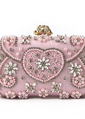 sac pochette de soirée en rose
