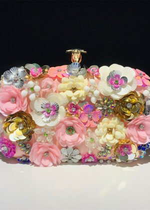 sac pochette de soirée roses